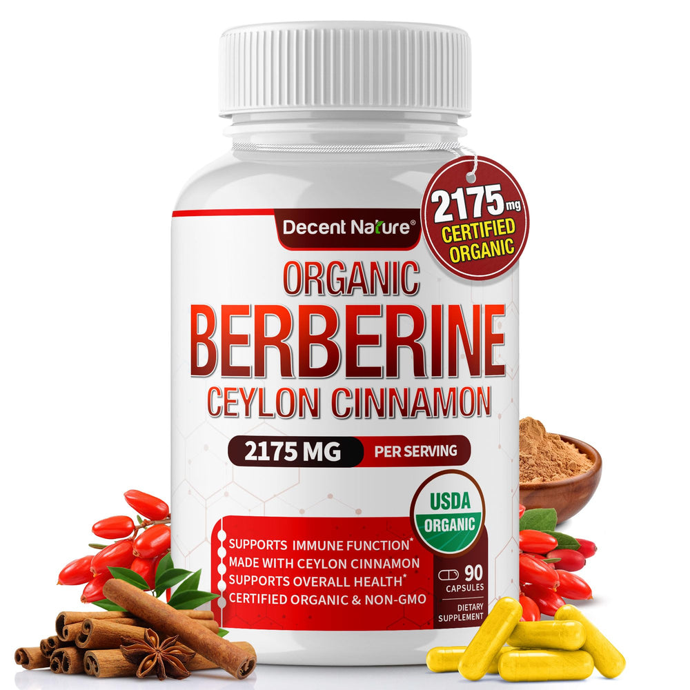 Decent Nature Organic Berberine capsules for daily wellness.