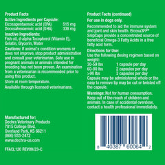 Dechra Eicosa3FF SnipCaps capsules shown for convenient administration during daily meals.