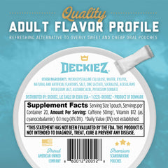 Deckiez Energy Pouch close-up texture highlights premium ingredients and smooth release.
