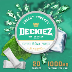 Deckiez Energy Pouch Wintergreen can delivers a crisp, refreshing caffeine pick-me-up.