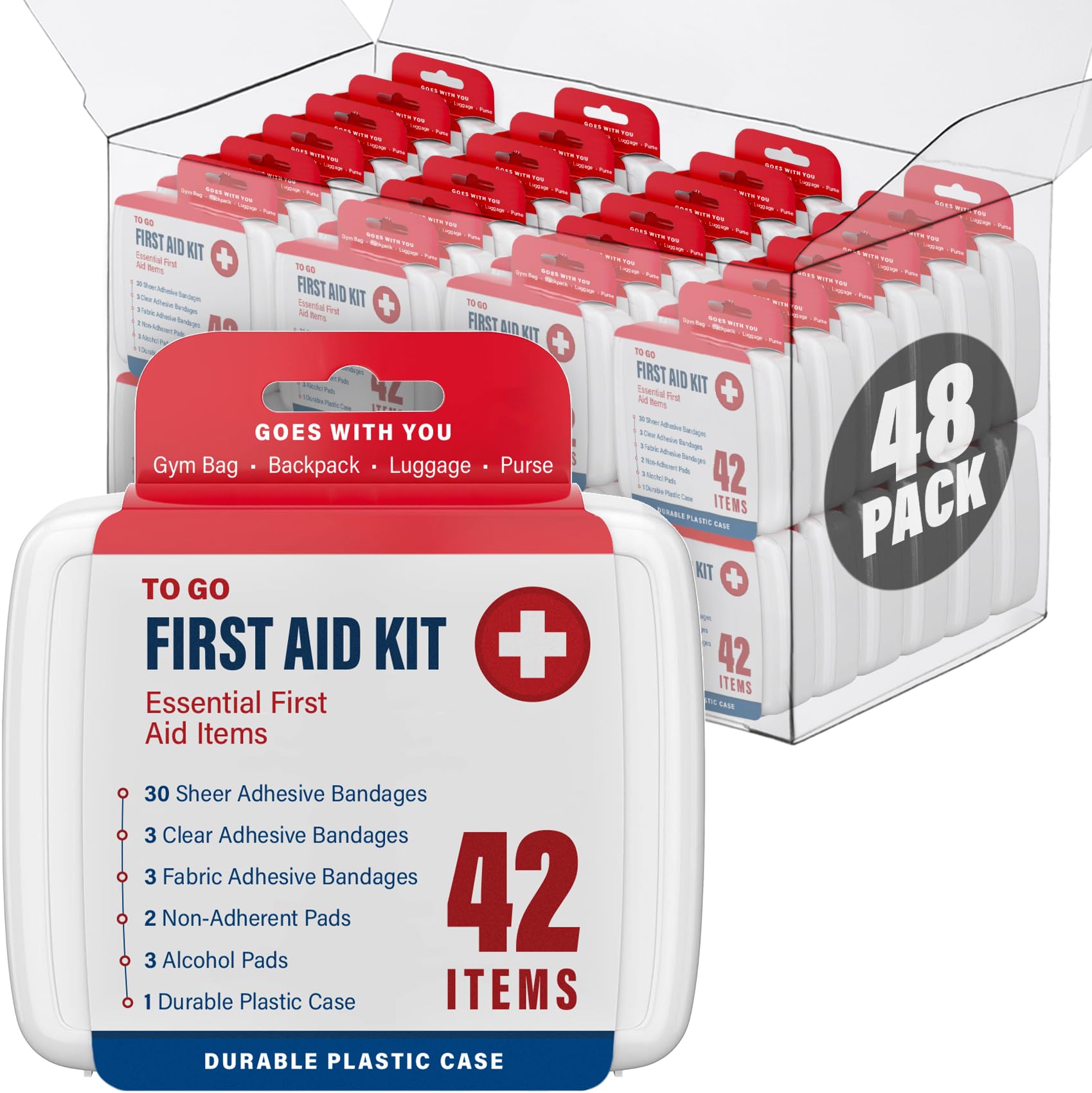 DecorRack 2000-piece first aid kit packaging, compact and portable for everyday readiness.