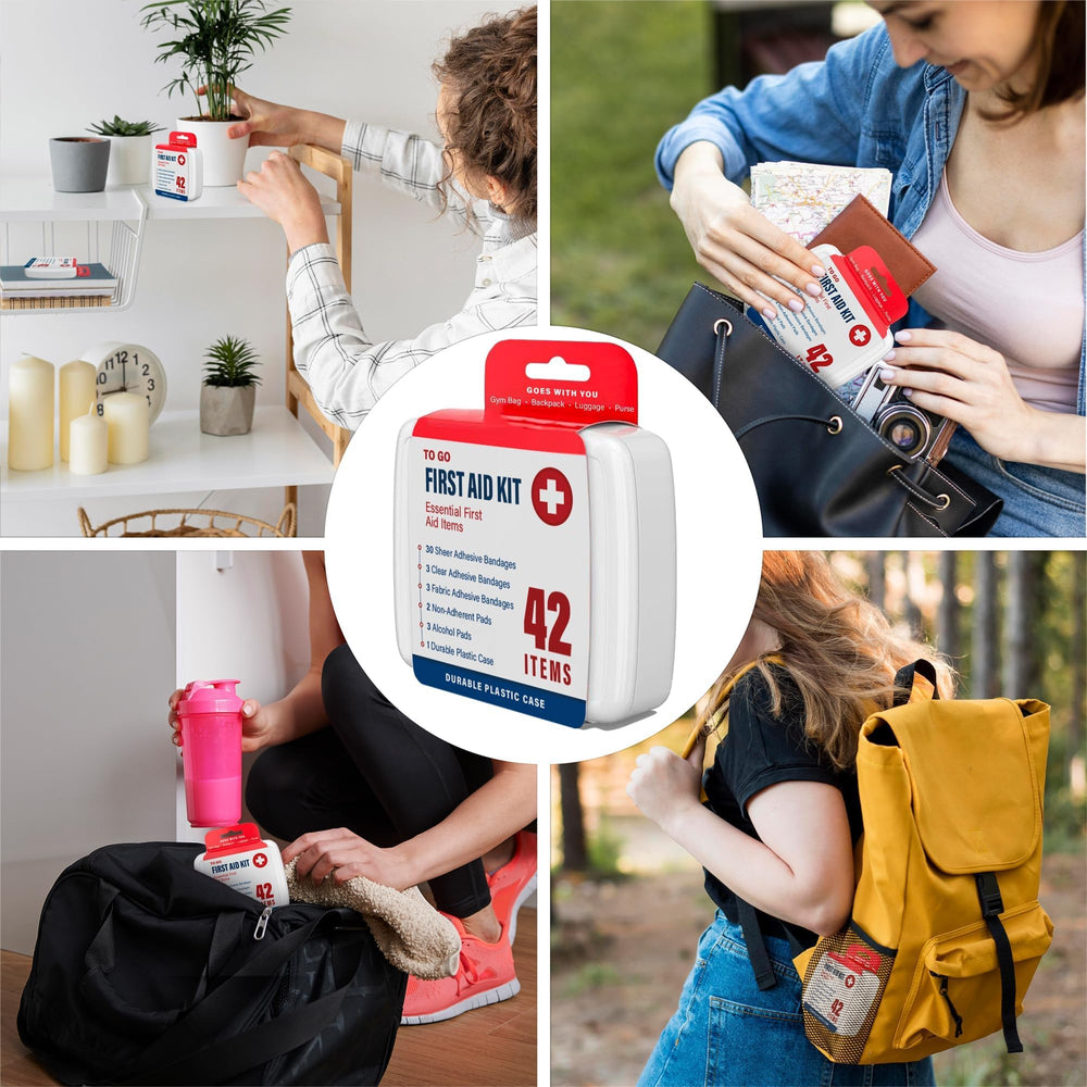 DecorRack compact first-aid kit fits in car glove box for quick access.