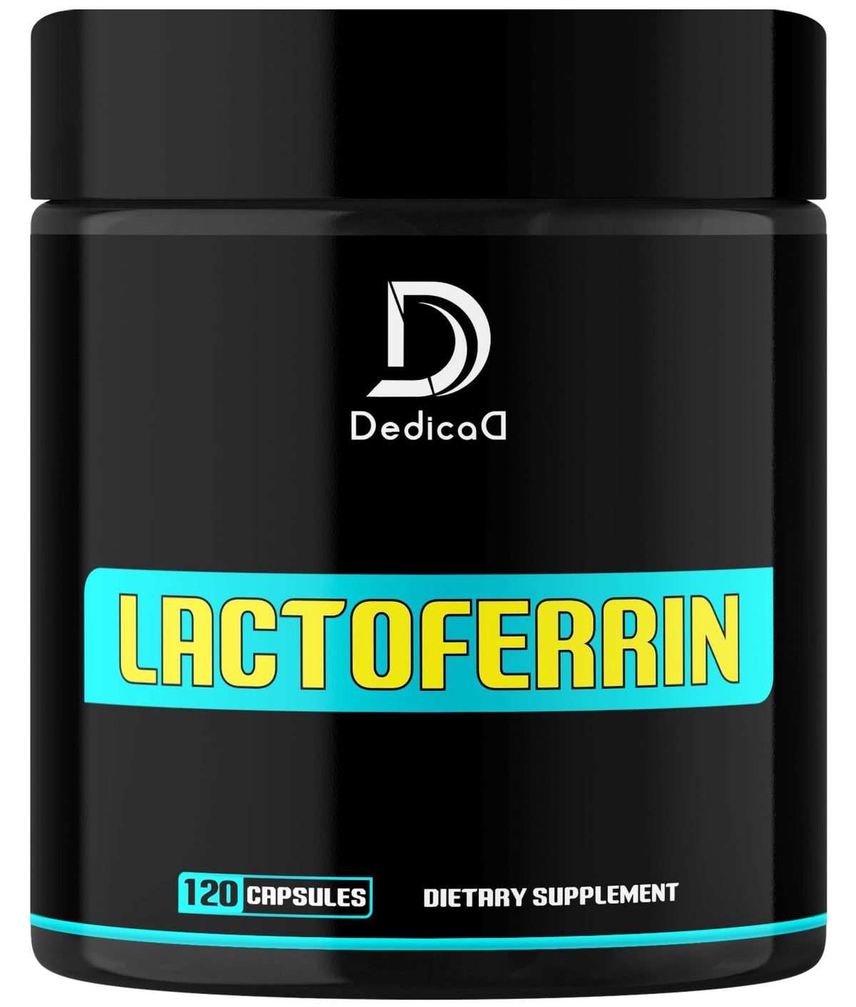 DEDICAD Lactoferrin bottle front view for daily immune support.