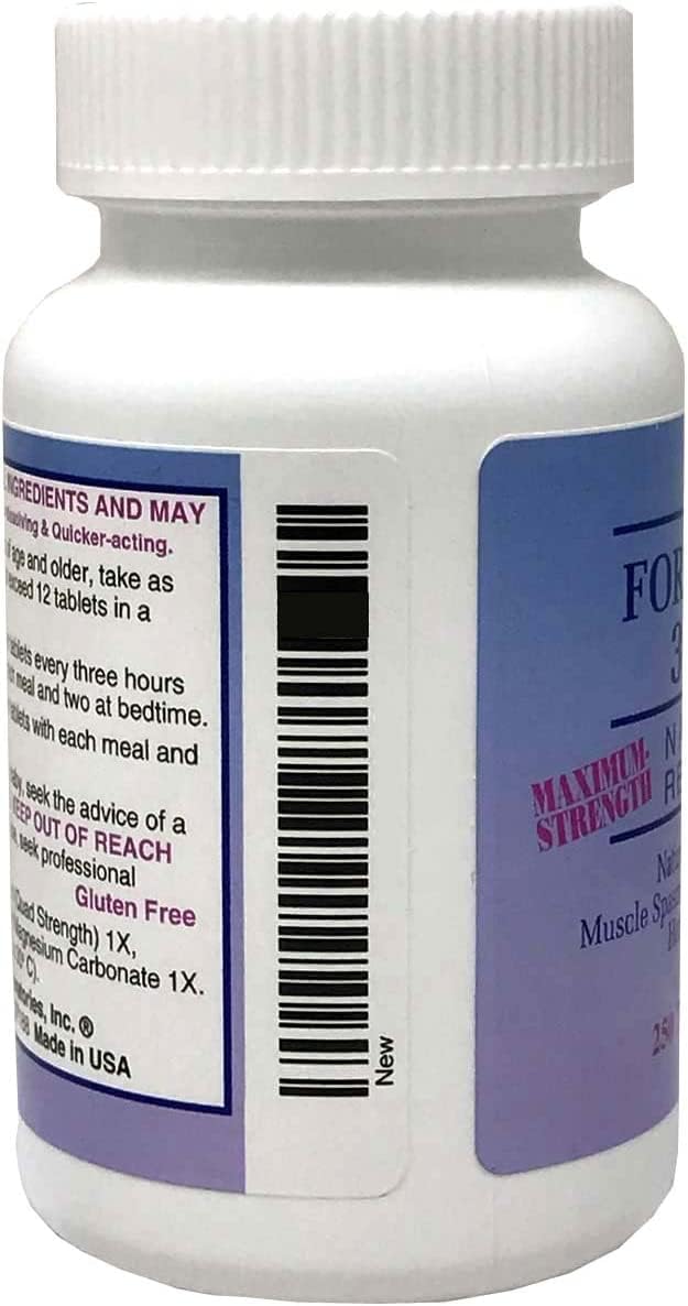 Front label of Formula 303 highlights magnesium, valerian, and passion flower
