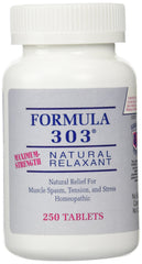 Dee Cee Laboratories Formula 303 tablets front view for natural muscle relaxation