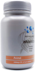 Deep Blue Health Haem Iron capsules pouring into your hand.