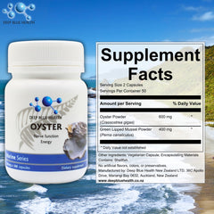 Deep Blue Health oyster capsule mineral profile emphasizes zinc