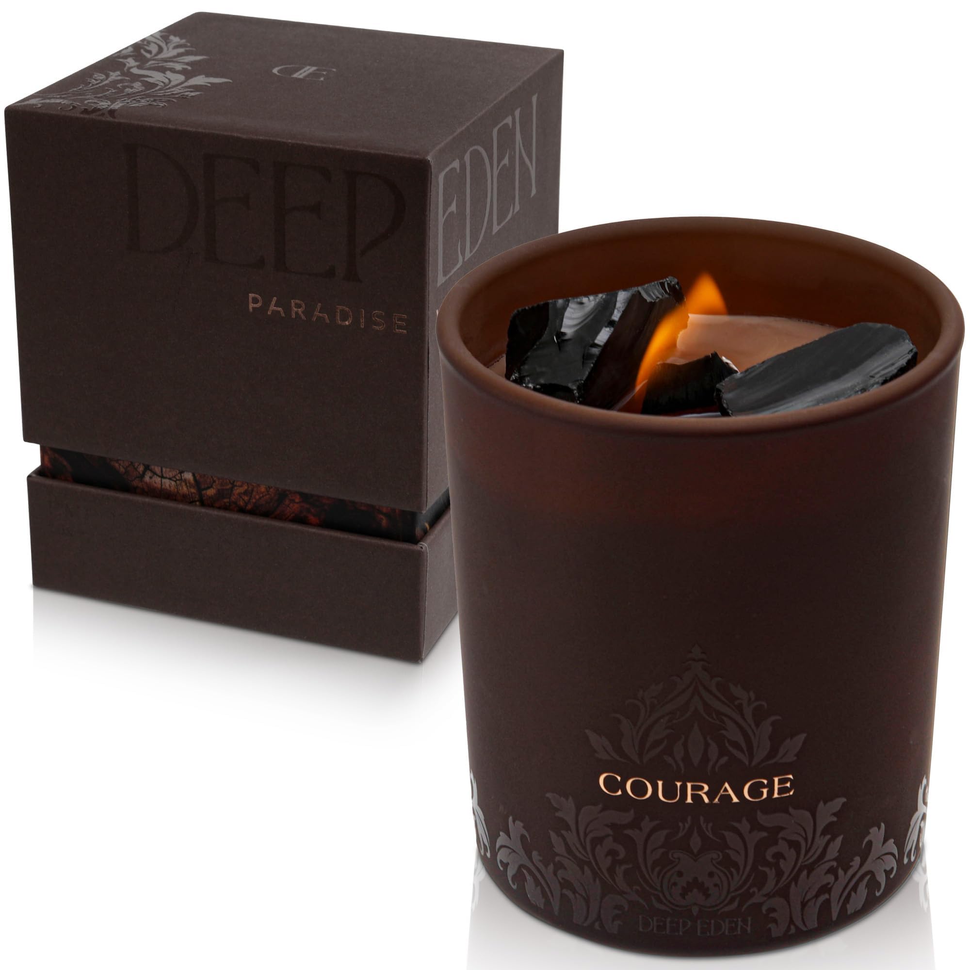 Deep Eden Forest Mahogany scent blends teak, cedarwood, leather, coconut.