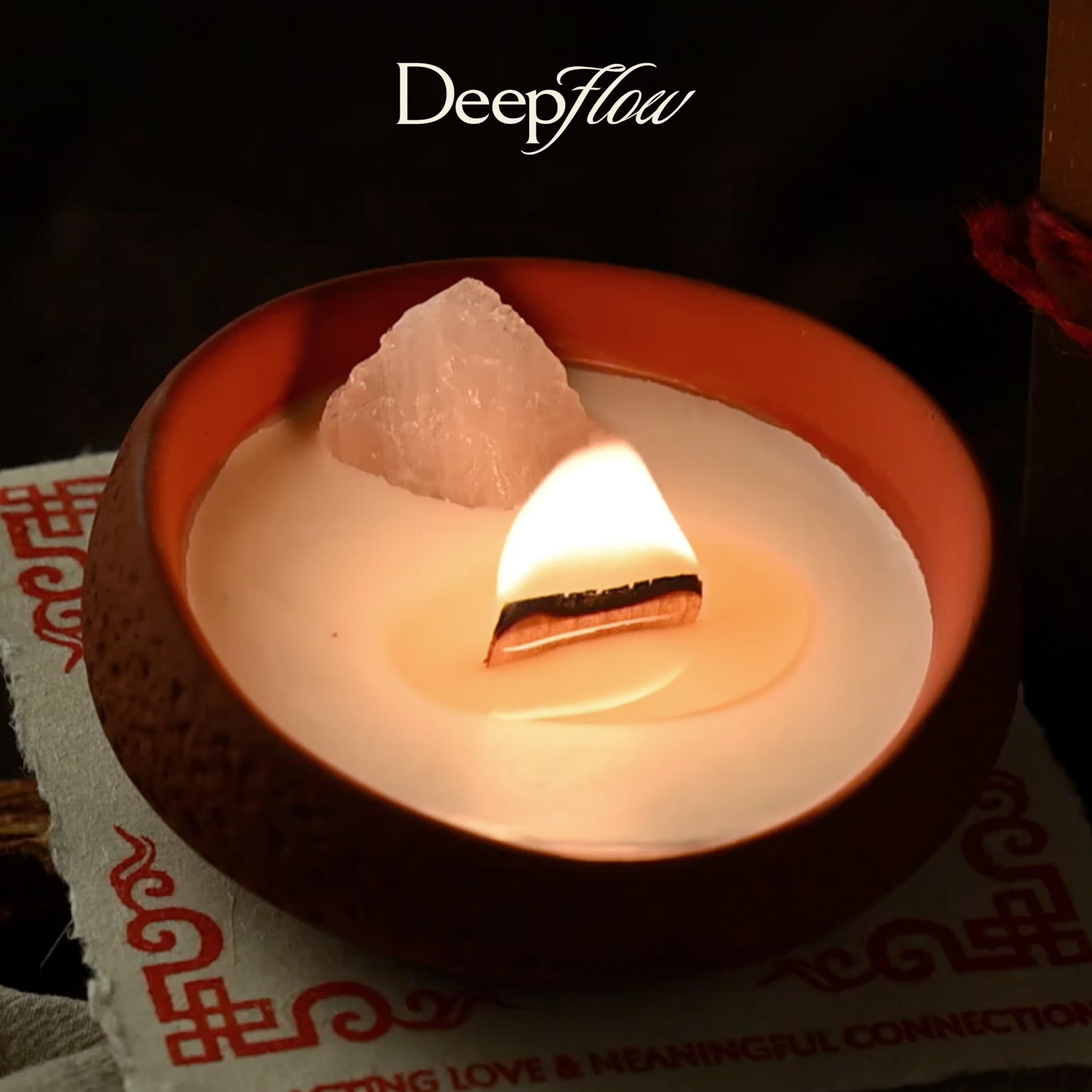 DEEP FLOW Long-lasting burn illustrated by steady flame and glow.