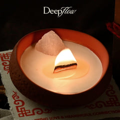 DEEP FLOW Long-lasting burn illustrated by steady flame and glow.