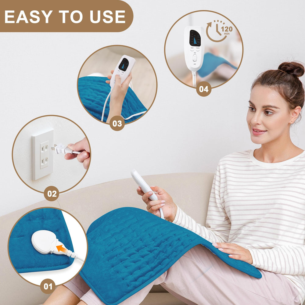 Deepsoon heating pad shoulders demonstrates even heat across shoulder area.