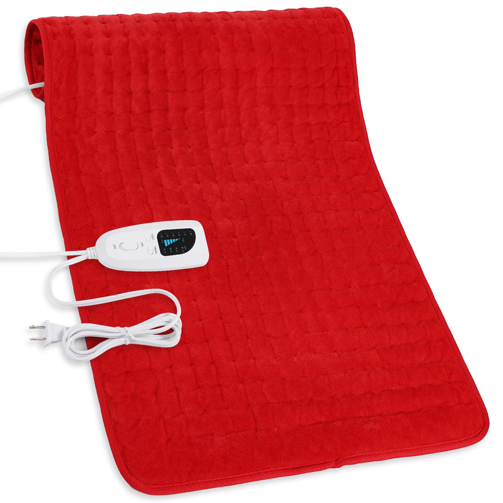 Deepsoon heating pad 33x17 main view in red for full-body warmth
