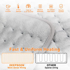 Deepsoon heating pad six temperature settings personalize your warmth