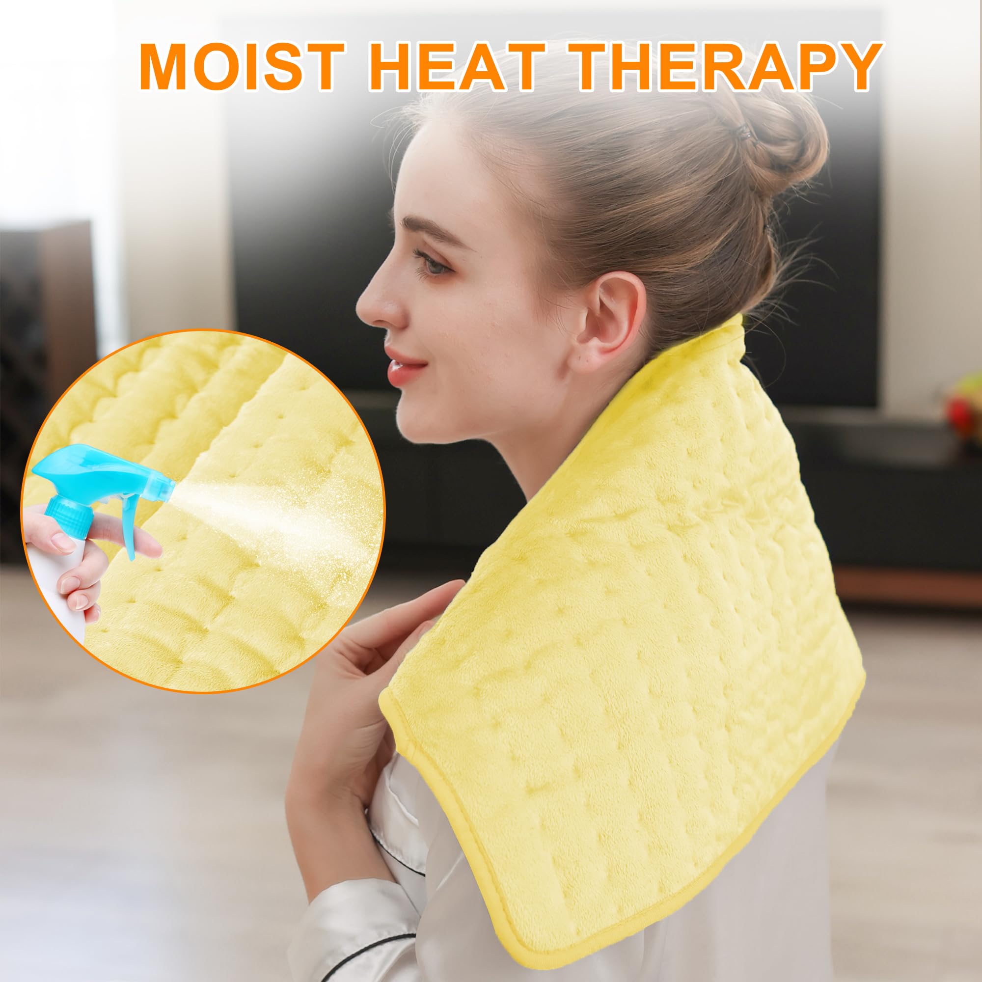 Deepsoon heating pad placed on abdomen for gentle warmth