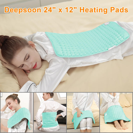 Deepsoon heating pad abdomen 12x24 delivers gentle heat for abdominal comfort.