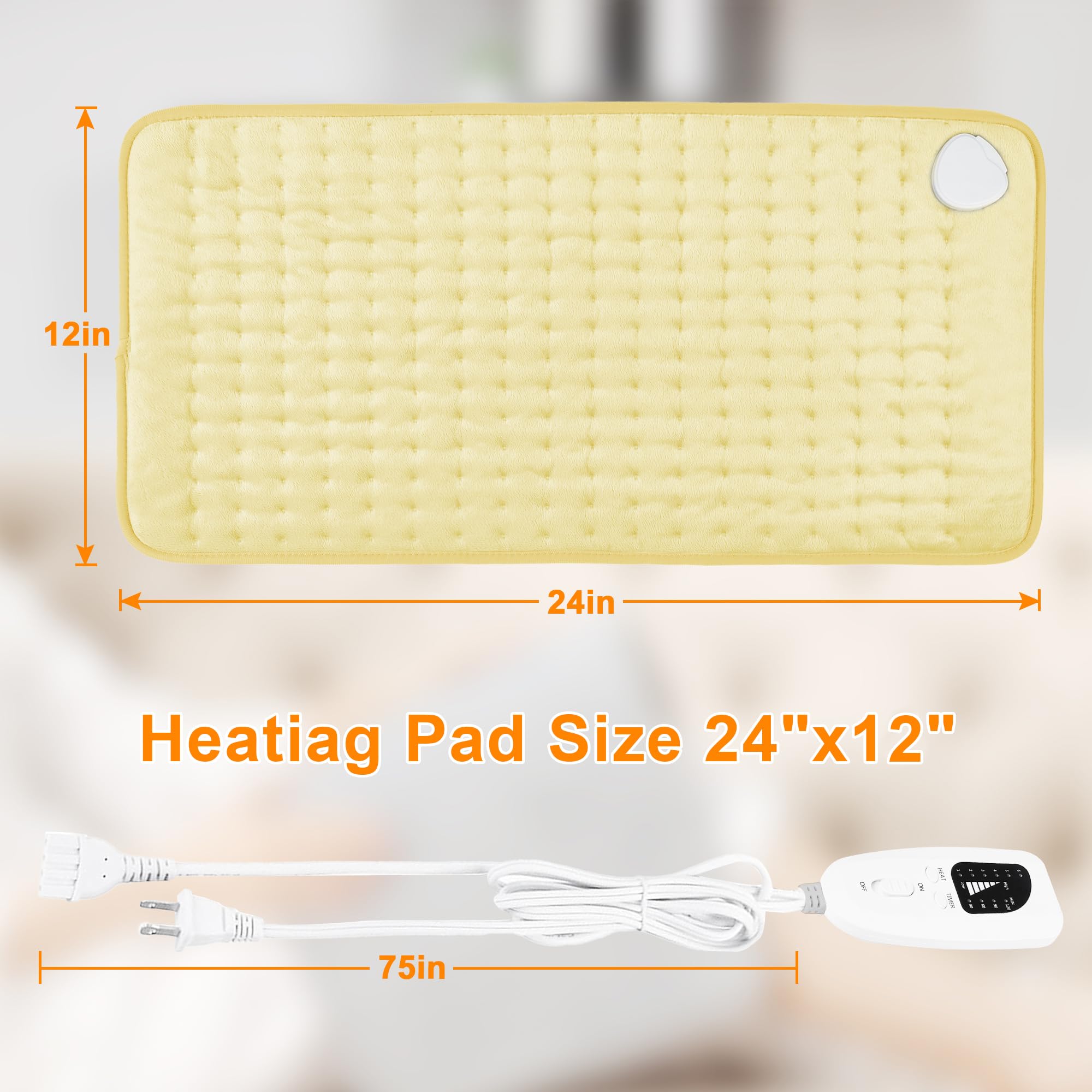 Deepsoon heating pad with auto shut-off and safety features
