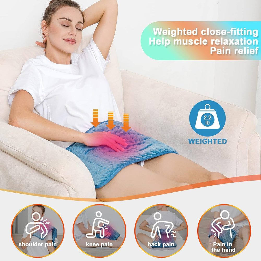 Deepsoon heating pad on back and shoulder area for targeted warmth