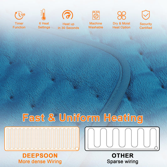 Deepsoon heating pad controller showing heat settings for six levels.