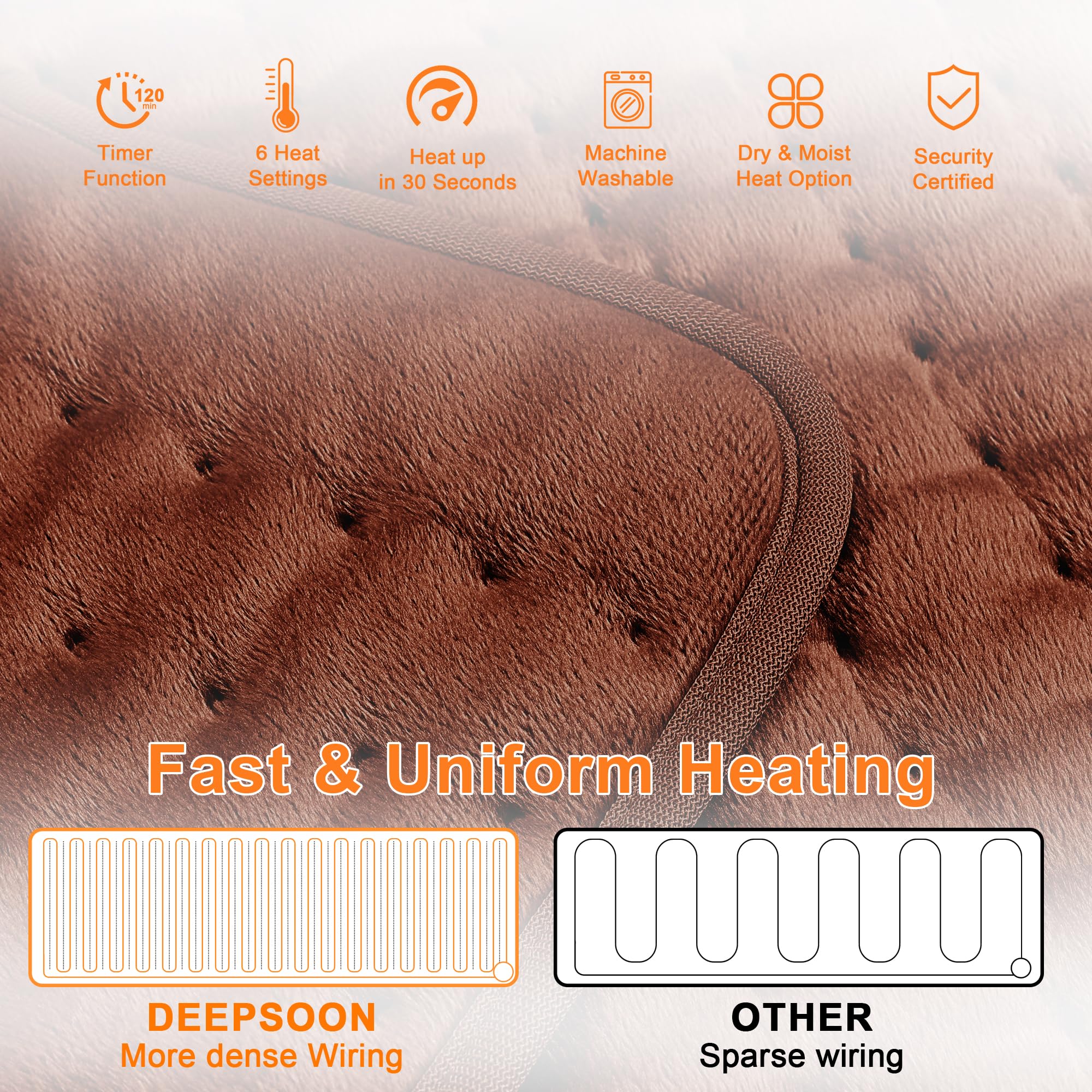 Deepsoon heating pad offers dry and moist heat options for adaptable warmth.