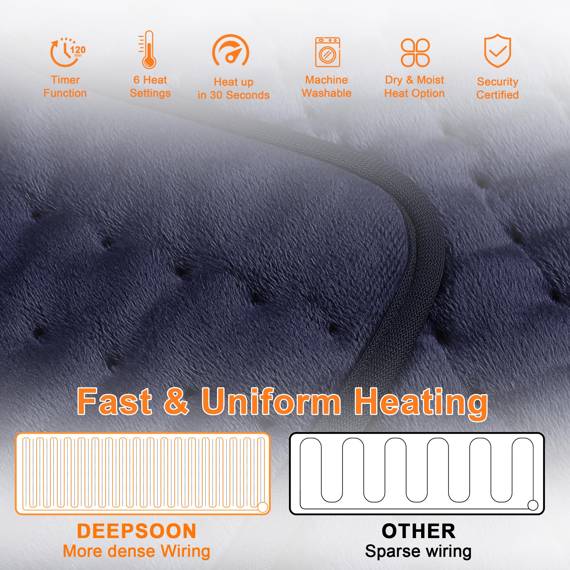Deepsoon heating pad for knee supports soothing warmth.
