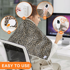 Deepsoon leopard heating pad over the abdomen for comfortable warmth