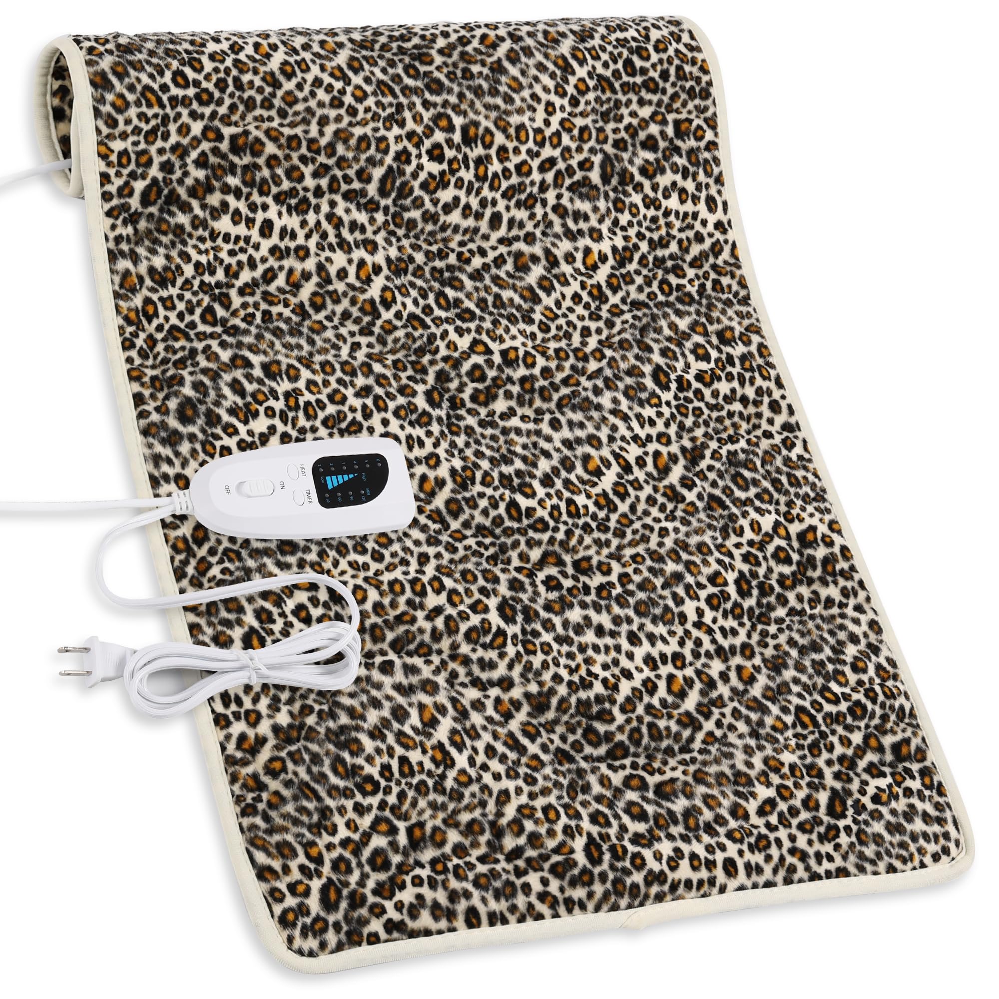 Deepsoon leopard heating pad on back provides soothing warmth for comfort