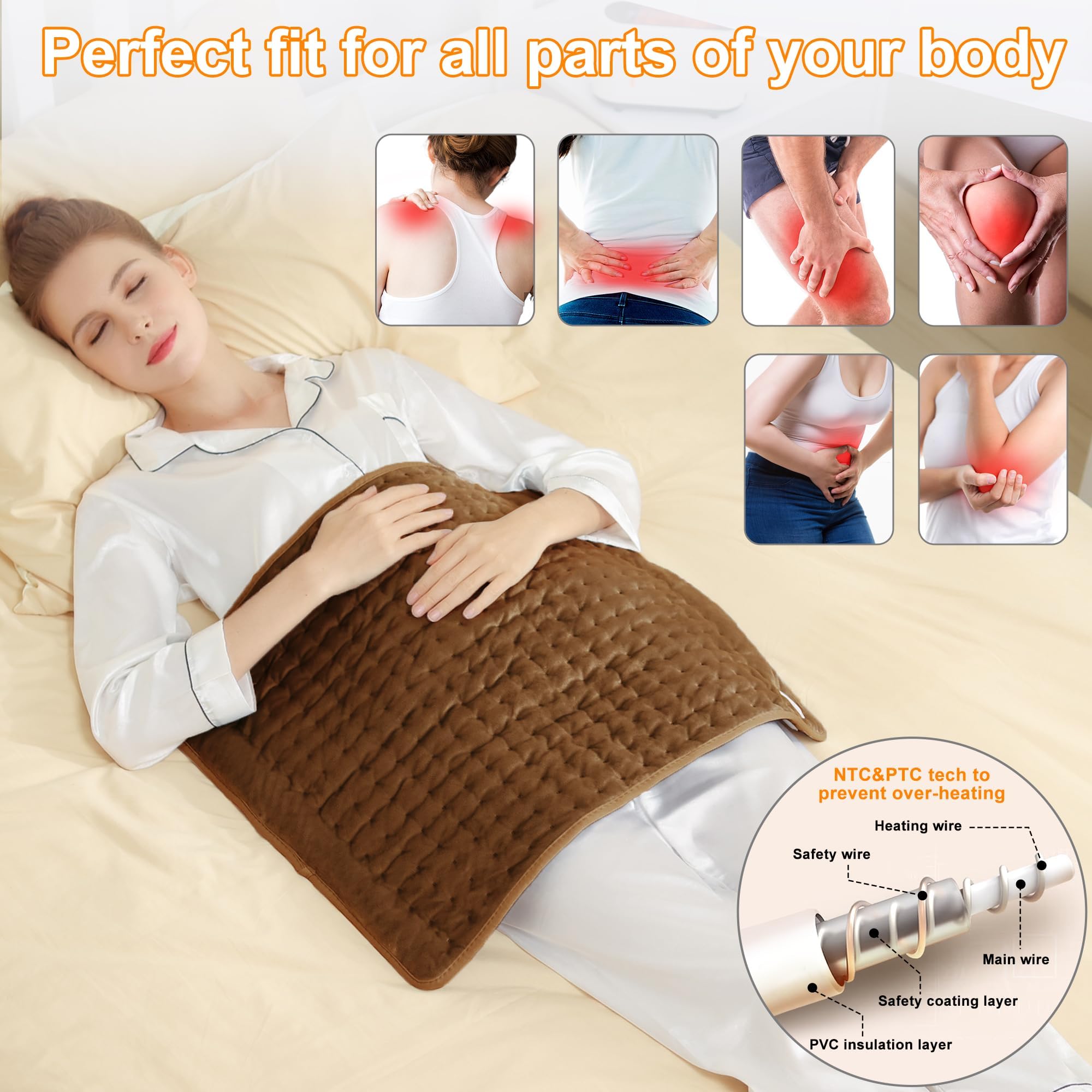 Deepsoon heating pad for neck delivers quick soothing warmth