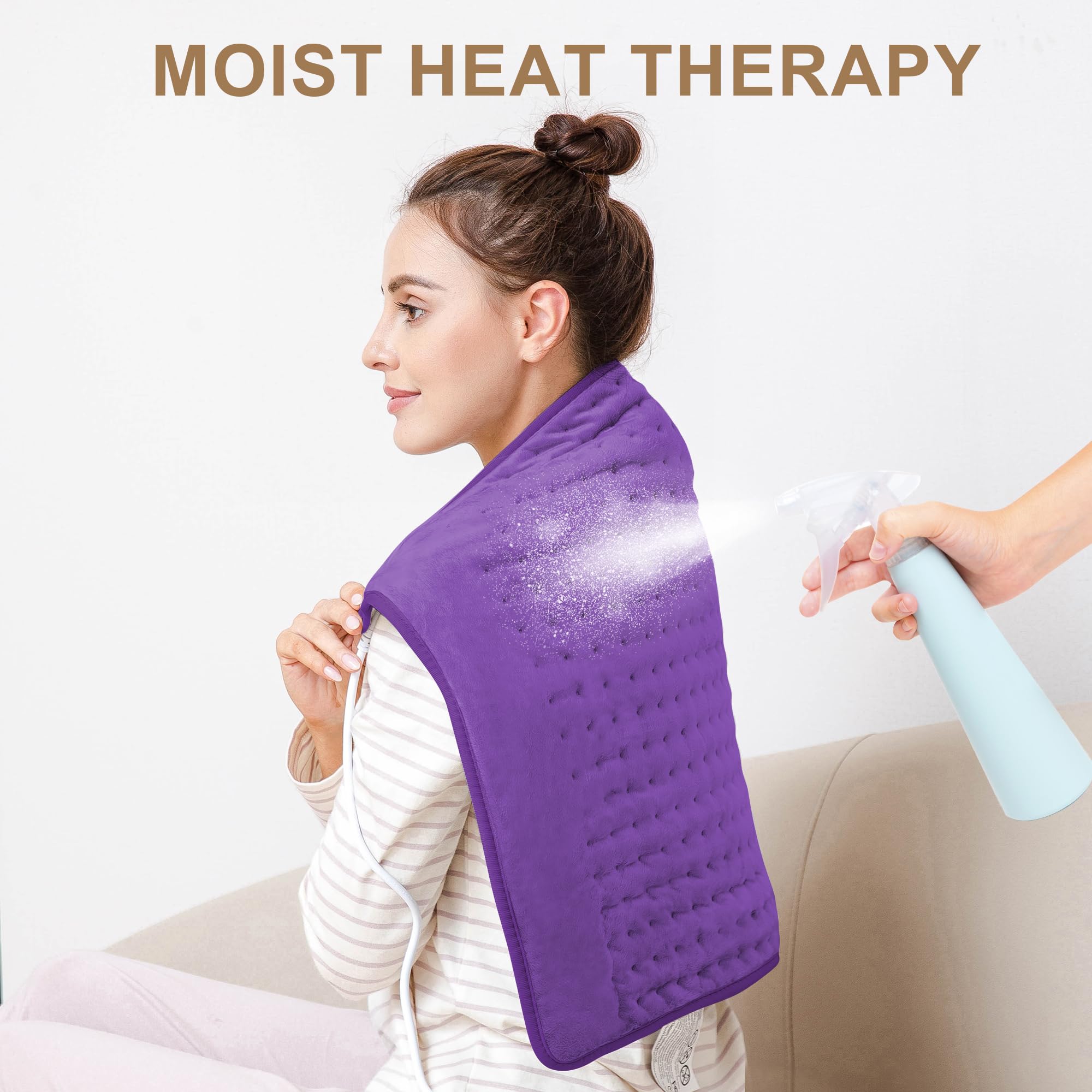 Deepsoon heating pad displays quick heat function for instant warmth.