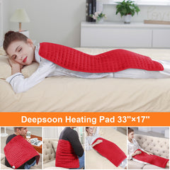 Deepsoon heating pad sizes overview showing 12x24, 20x24, 17x33, 20x40