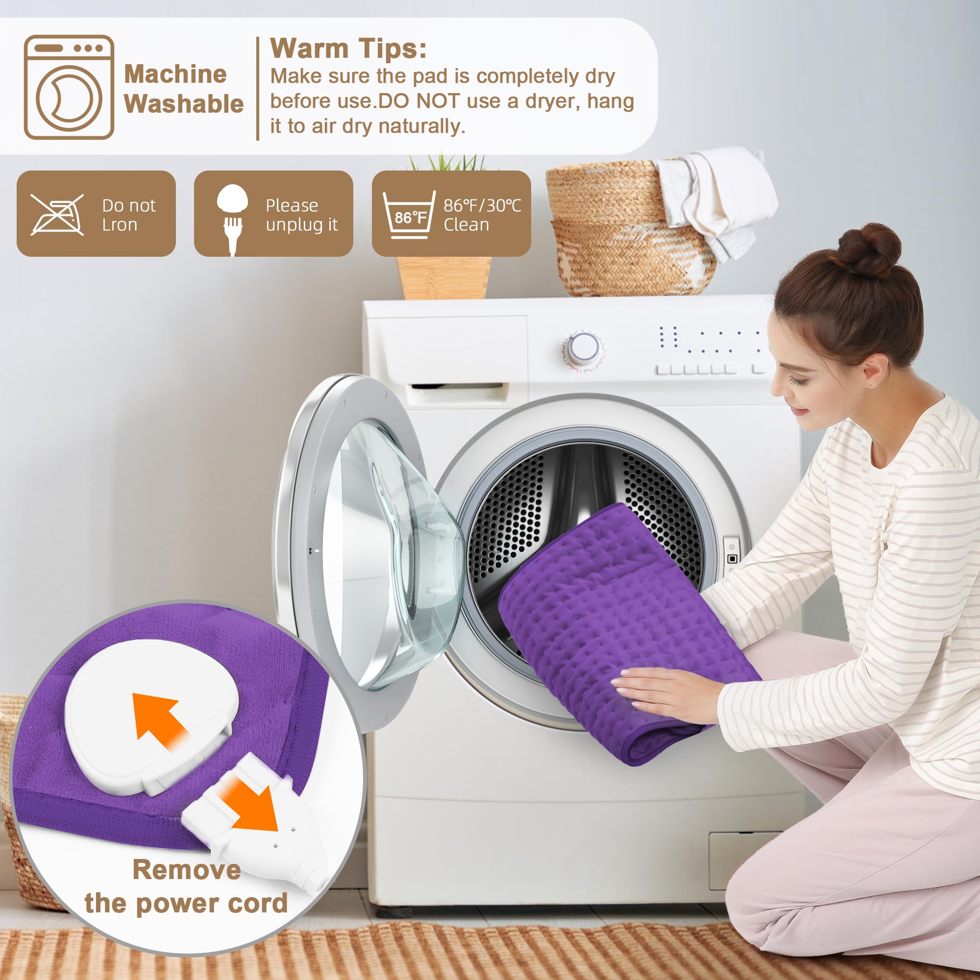 Deepsoon heating pad with soft flannel cover for skin-friendly comfort.