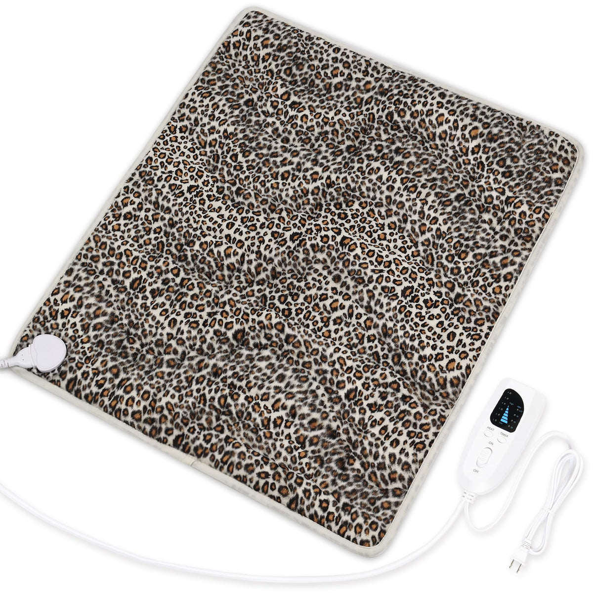 Deepsoon leopard heating pad front view for targeted warmth