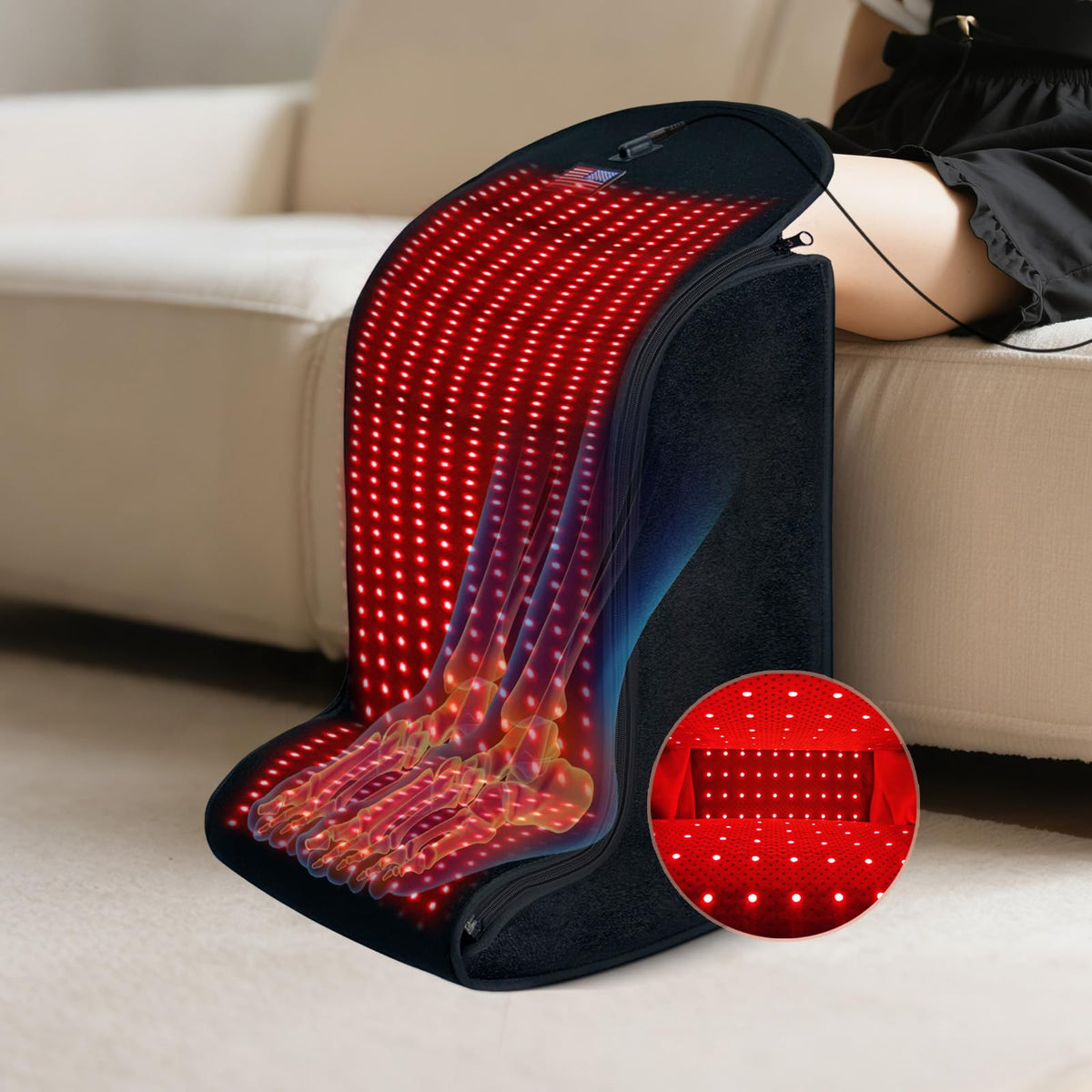 Deerbaba red light therapy device for feet delivering soothing warmth and targeted relief.