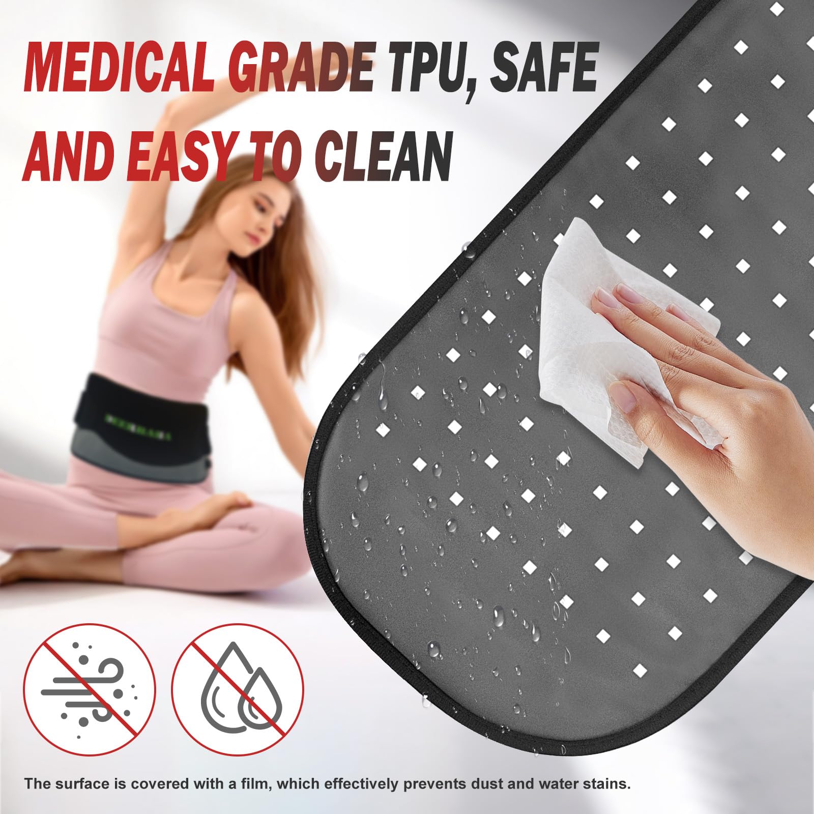 Deerbaba waterproof TPU cover enables easy cleaning after workouts.