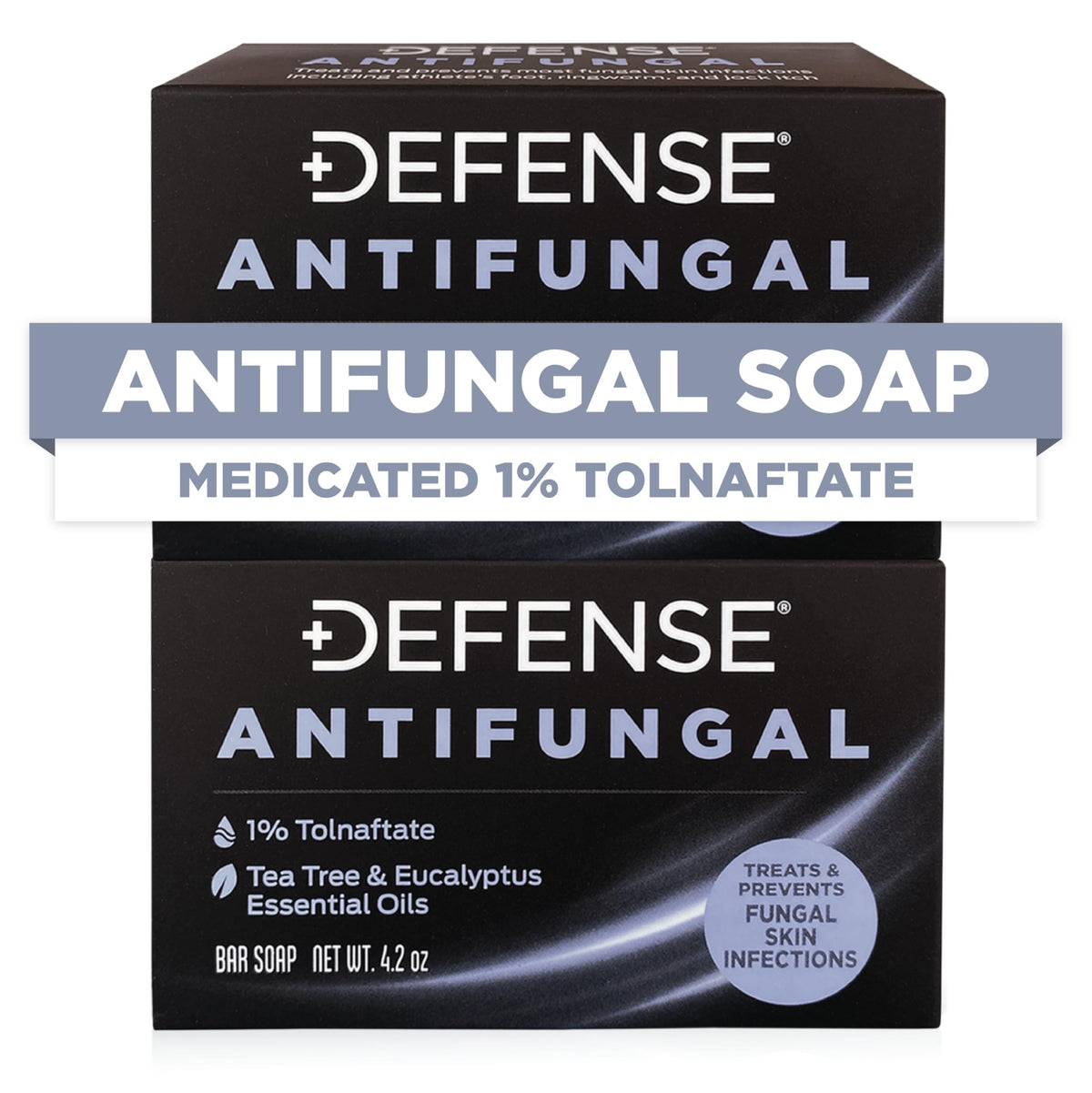 Defense Soap antifungal bar pack front view for effective locker-room fungal care