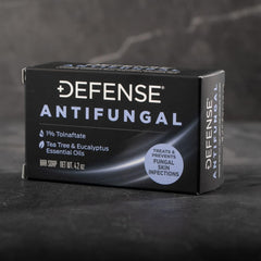 Defense antifungal bar paired with original soap suggests combined daily care.