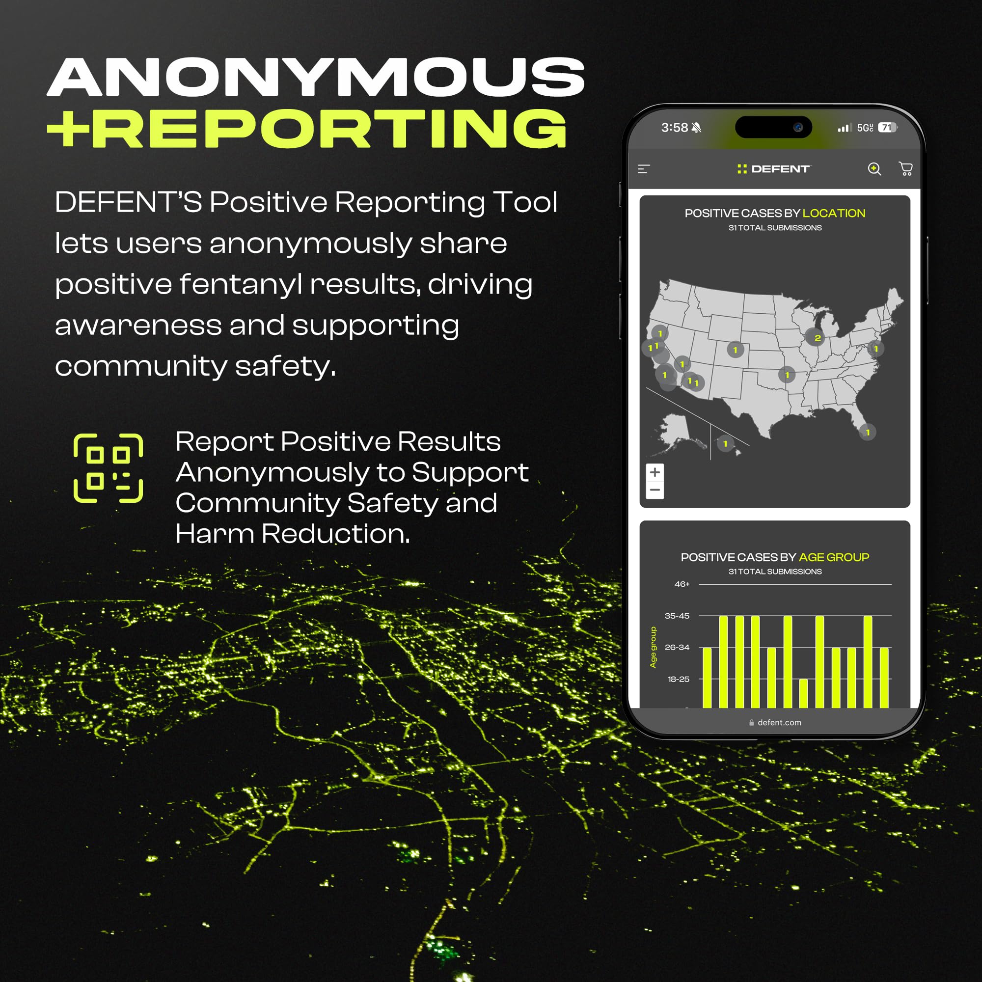DEFENT patented technology label on device highlights advanced detection capability
