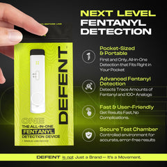 DEFENT pocket sized testing device in hand for discreet quick checks