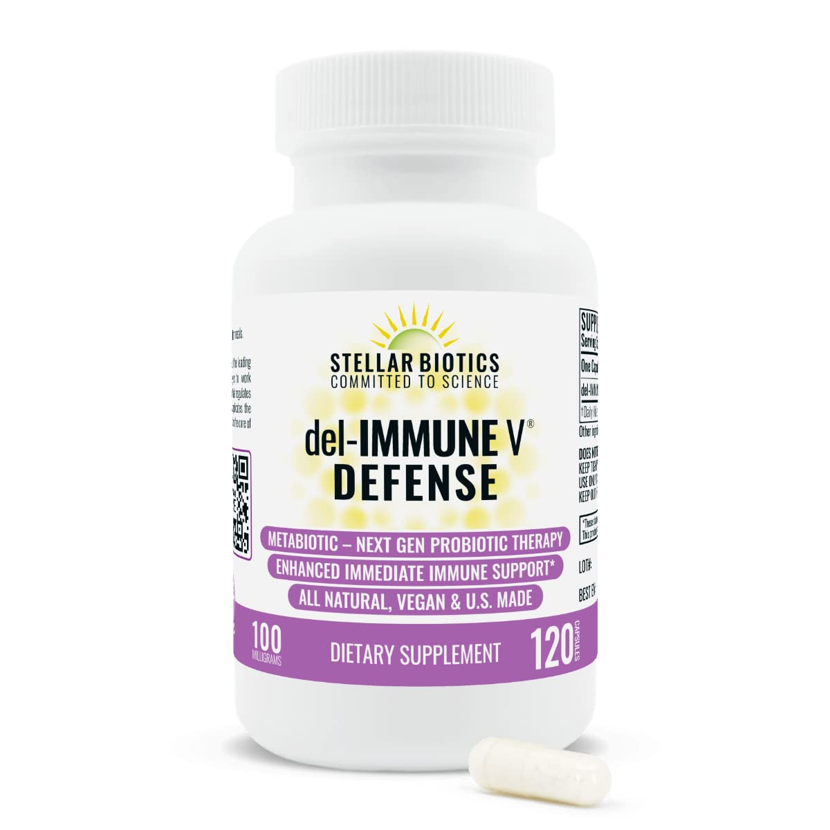 Del-Immune V Defense bottle front shows clean label for planned daily immune support.
