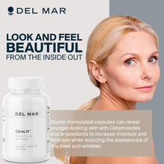 Del Mar Labs CeraLift ingredients with Vitamin C signaling antioxidant skin support.