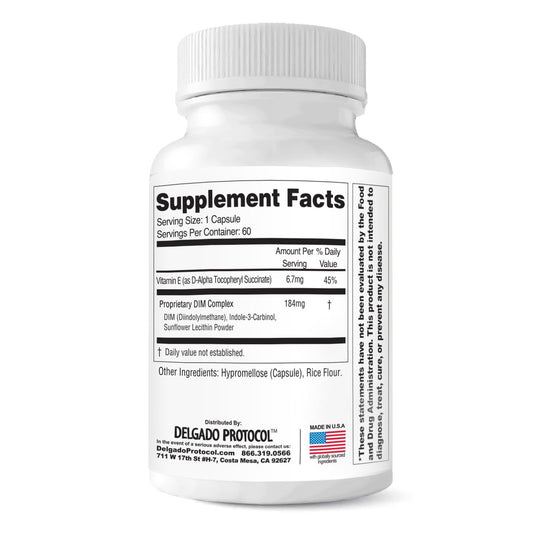 EstroBlock capsules closeup highlighting daily support for balanced skin and modest fat targets.
