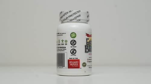 Estroblock Pro bottle label close-up highlighting DIM and Indole-3-Carbinol benefits.