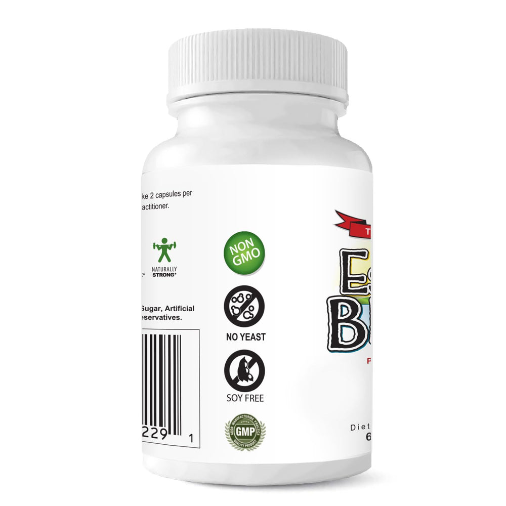 Estroblock Pro label close-up emphasizes vegan-friendly, soy-free formulation.