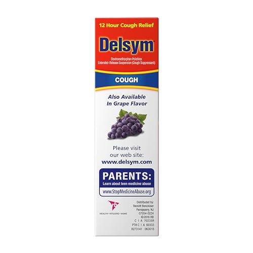 Delsym graphics on the box illustrating day and night relief options.
