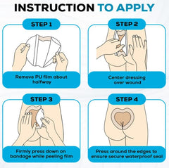 Absorbent 7x7 dressing helps manage moisture around the wound