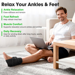 DeMoce ankle massager controls provide customizable heat and modes.