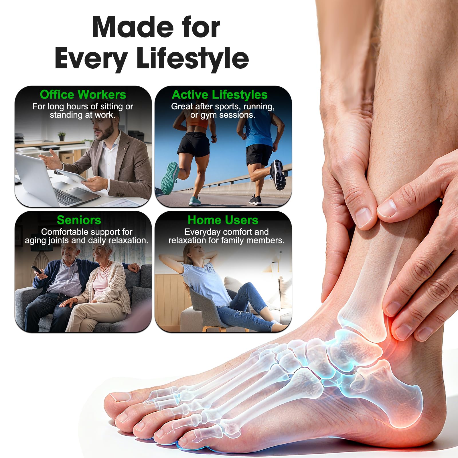 DeMoce soft ergonomic fabric ensuring secure ankle fit