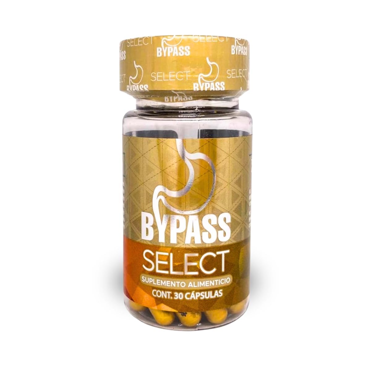 Glass of water beside Dendas BYPASS SELECT capsule for daily appetite control