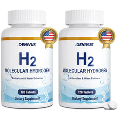 Denivus hydrogen water tablets bottle front for daily hydration support.