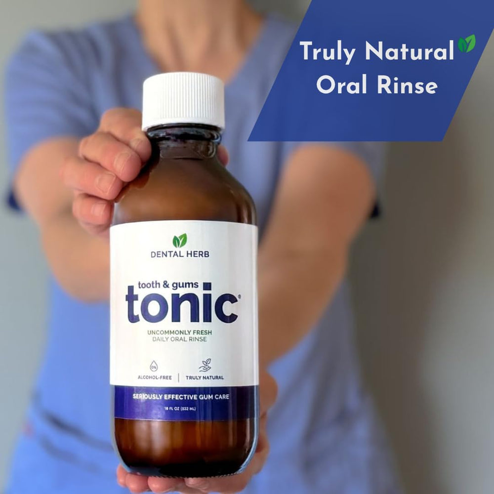 Dental Herb Company ingredient label highlights plant-based formula