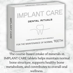 Dental Rituals Implant Care capsules close-up showing soft, easy-to-swallow capsules.